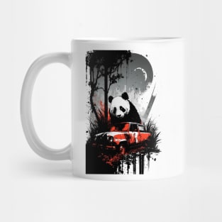 Panda Behind A Rusted Car Mug